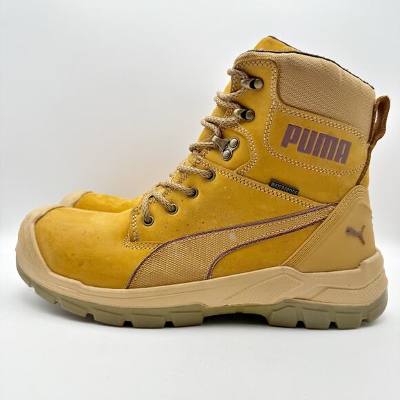 PUMA Mens Conquest SR Scuff Cap Composite Toe Work Boots US 13 Wheat Leather GUC - Picture 7 of 13